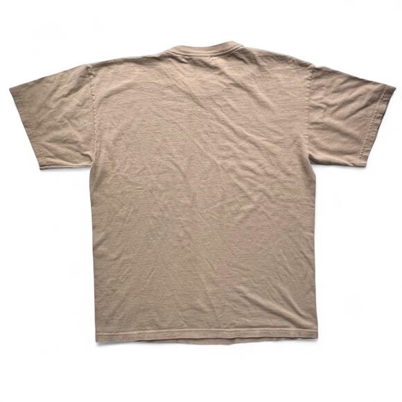 Vintage Bison Buffalo Roamed The Plains Feather Colorado Nature T Shirt M Tan - Picture 4 of 6